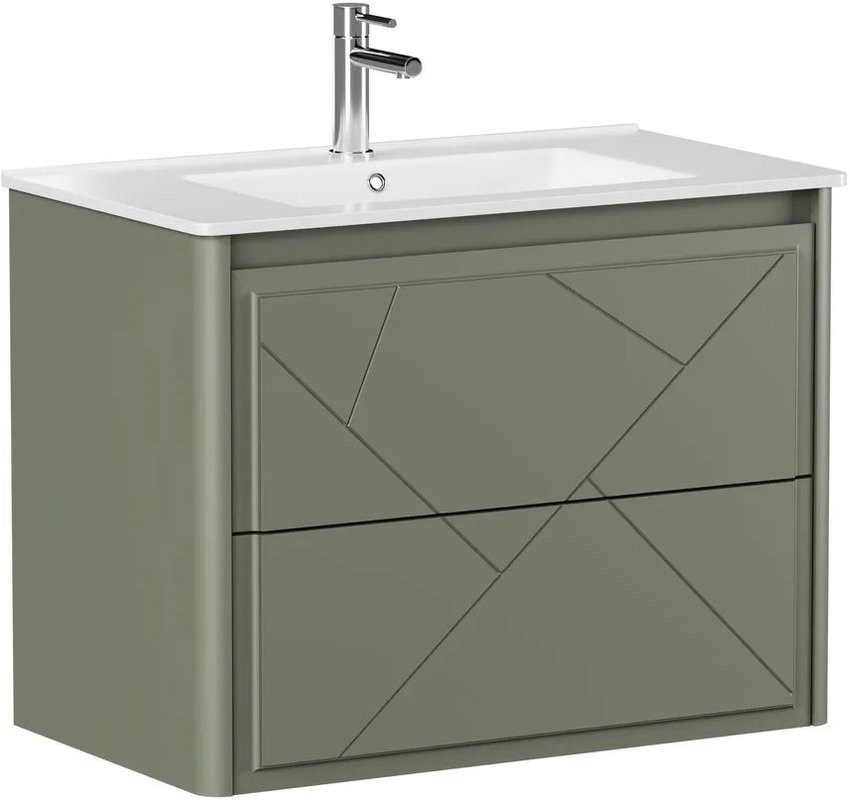 Тумба под раковину без столешницы Allen Brau Paris 80 матовая олива