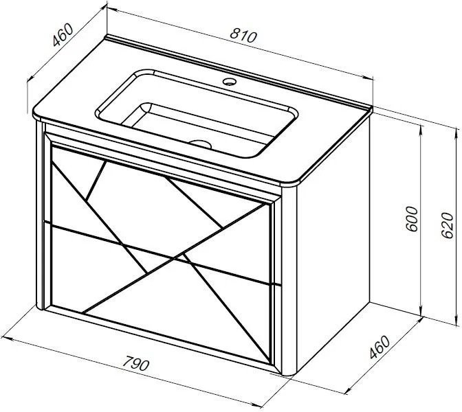 Тумба под раковину без столешницы Allen Brau Paris 80 матовая олива