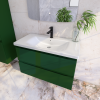 Тумба под раковину без столешницы Caprigo Forte 90 подвесная, бутылочное стекло