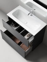 Мебель для ванной комнаты Sancos Folk Floor 90 напольная, grey soft, раковина CN7019