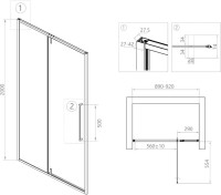 Душевой уголок RGW Stilvoll SV-03+90 см (89-92)x90x200 профиль хром, стекло прозрачное