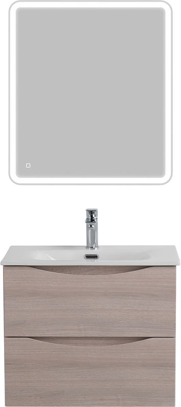 Тумба с раковиной BelBagno Marino-cer-n 70 подвесная, rovere grigio