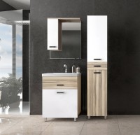 Тумба под раковину Style Line Ориноко 60 с бельевой корзиной, белая, ориноко