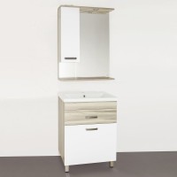 Тумба под раковину Style Line Ориноко 60 с бельевой корзиной, белая, ориноко