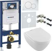 Комплект Унитаз подвесной Villeroy & Boch Subway 2.0 + Крышка 9M68 S101 с микролифтом, петли хром + Инсталляция Geberit Duofix UP 320 111.300.00.5 + Кнопка Sigma 01 115.770.11.5 белая + Крепления 111.815.00.1 к стене + Звукоизоляция