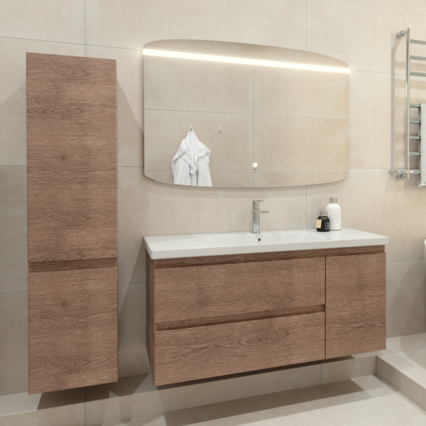 Мебель для ванной комнаты Caprigo Forte 120 R подвесная, светлый орех