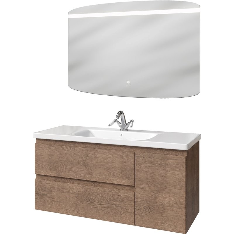 Мебель для ванной комнаты Caprigo Forte 120 R подвесная, светлый орех