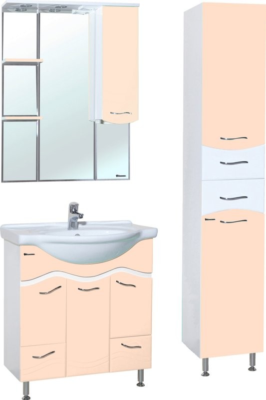 Зеркало Bellezza Мари R 75 белое, бежевое