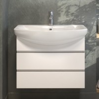 Тумба с раковиной Vigo Wing 70 подвесная, белая, раковина Балтика 70