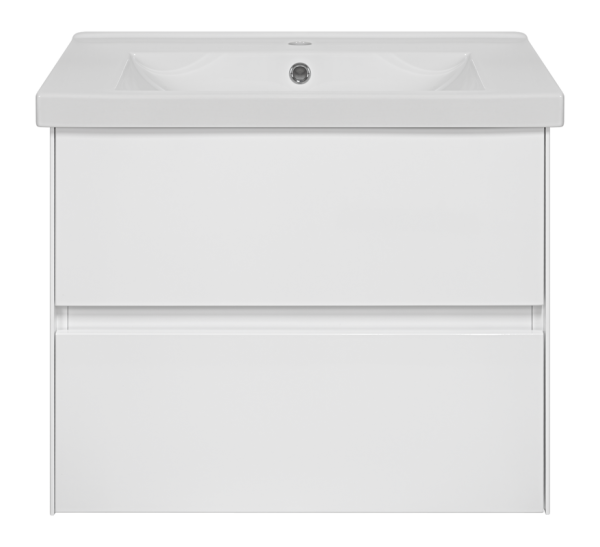 Тумба с раковиной Misty Твист 70 белая глянцевая