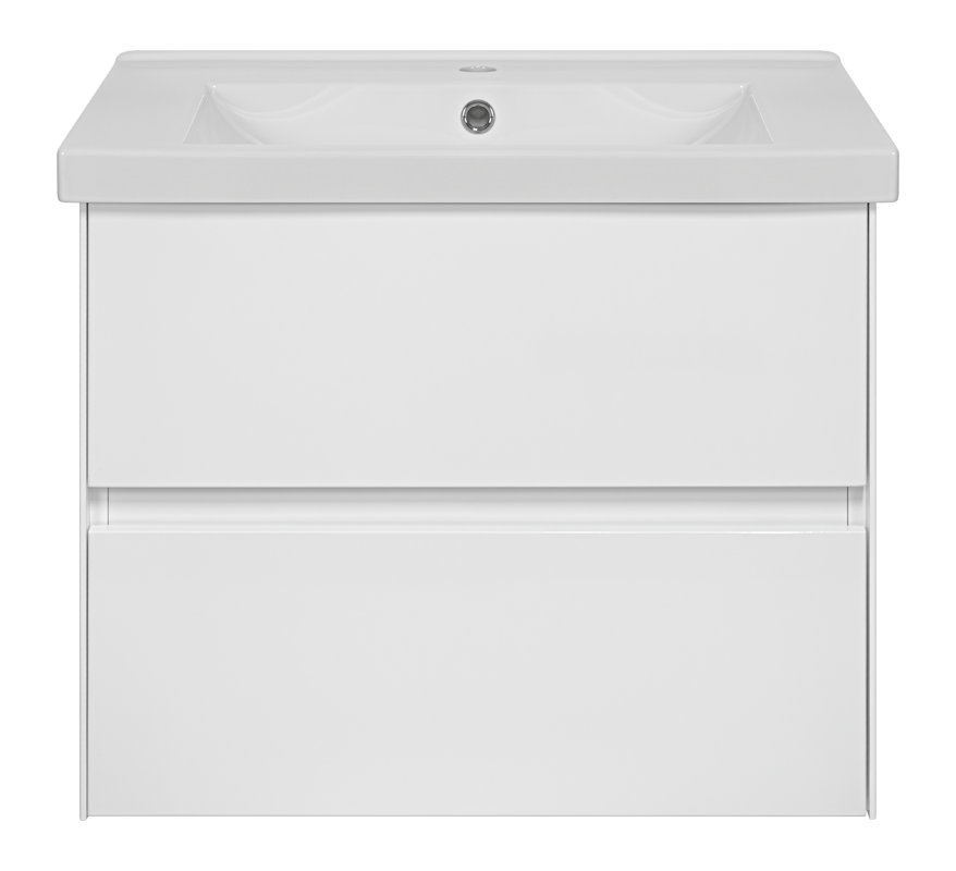 Тумба с раковиной Misty Твист 70 белая глянцевая