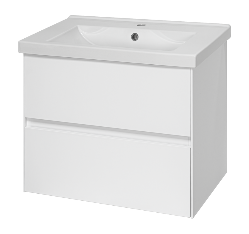 Тумба с раковиной Misty Твист 70 белая глянцевая