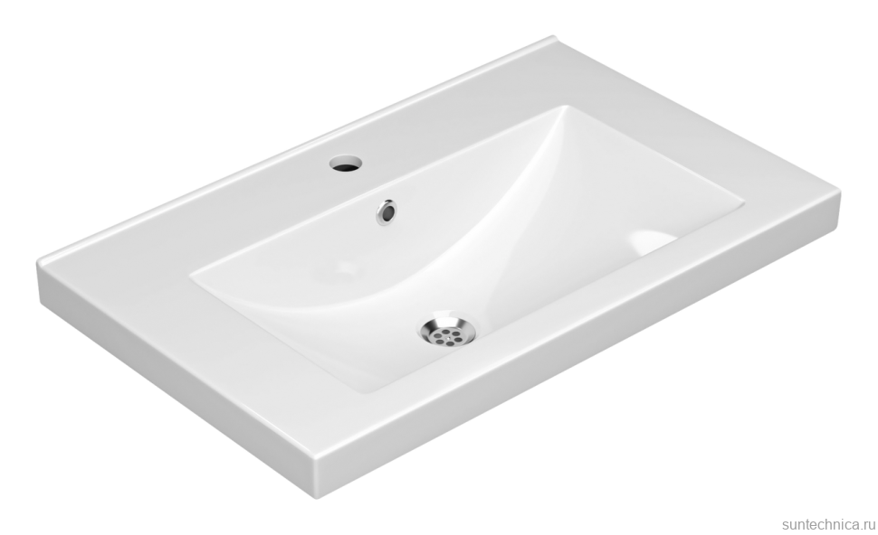 Тумба с раковиной Misty Твист 70 белая глянцевая