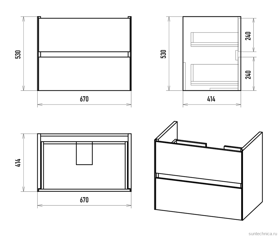 Тумба с раковиной Misty Твист 70 белая глянцевая