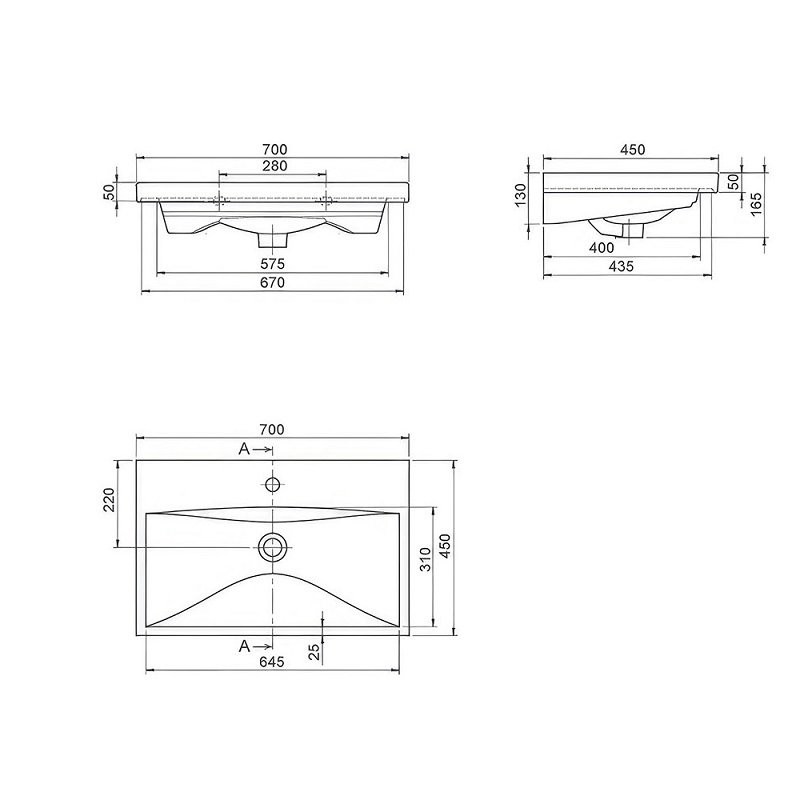 Тумба с раковиной Misty Твист 70 белая глянцевая