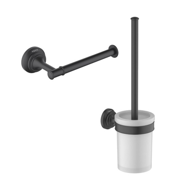 Набор Держатель AQUATEK Классик AQ4508MB матовый черный + Ершик AQ4510MB матовый черный