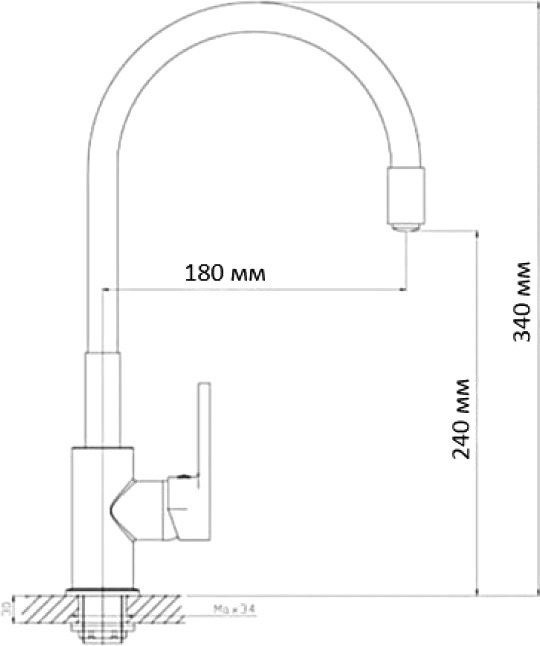 Смеситель для кухни D-lin D155308-3 с гибким изливом, хром, белый