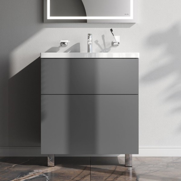 Тумба под раковину без столешницы AM.PM Gem 75 графит матовый, напольная, с 2 ящиками