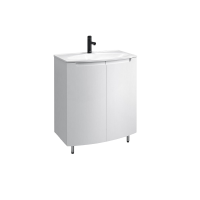 Тумба с раковиной Belux Ганновер 60 напольная, дверцы, белая глянцевая