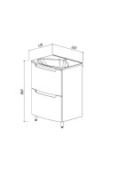 Тумба с раковиной Belux Ганновер 60 напольная, дверцы, белая глянцевая