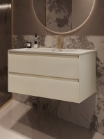 Тумба с раковиной Vincea Welle 100 m.beige soft-touch, раковина VCB-4H100J жасмин