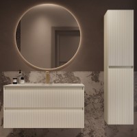 Тумба с раковиной Vincea Welle 100 m.beige soft-touch, раковина VCB-4H100J жасмин