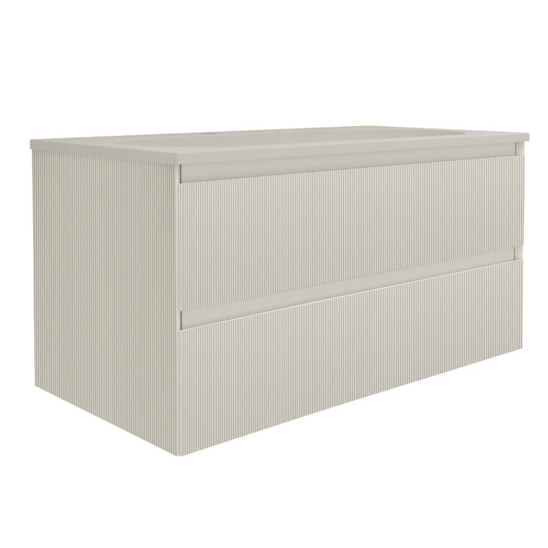 Тумба с раковиной Vincea Welle 100 m.beige soft-touch, раковина VCB-4H100J жасмин