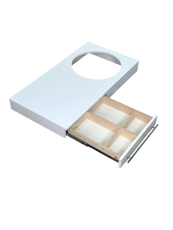 Тумба с раковиной Alavann Cosmetic 95 L/R под стиральную машину, напольная, глянцевая белая