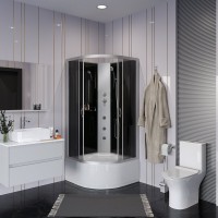 Душевая кабина Niagara Classic NG-2508-14BKG 90х90 см, без крыши, с гидромассажем