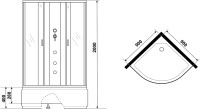Душевая кабина Niagara Classic NG-2508-14BKG 90х90 см, без крыши, с гидромассажем
