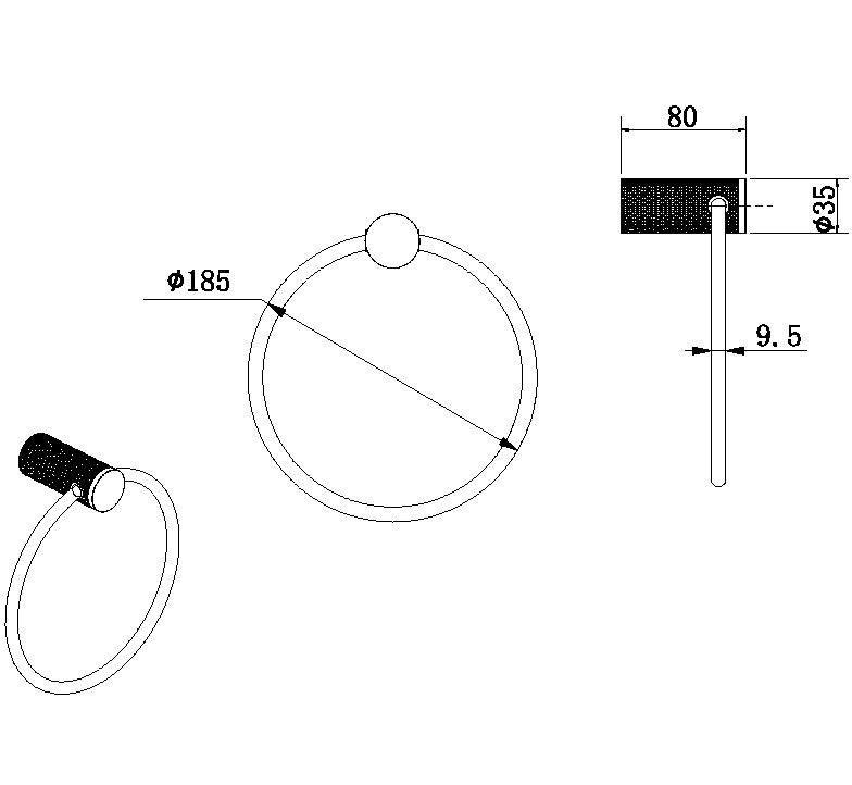 Держатель для полотенец Allen Brau Priority 6.31C14-BN брашированный никель, кольцо