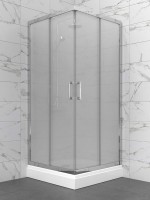 Душевой уголок Triton Фикс 80х80 см, с поддоном, профиль хром, стекло вельвет