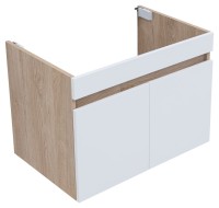 Тумба под раковину без столешницы Aquanet Оптима 70 подвесная, дуб светлый, белый сатин