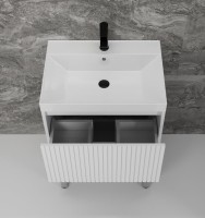 Мебель для ванной комнаты Style Line Стокгольм 60 напольная, белый рифленый софт