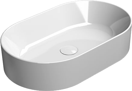 Накладная раковина GSI Kube X 9458PVC11 60x37, овальная, белая глянцевая