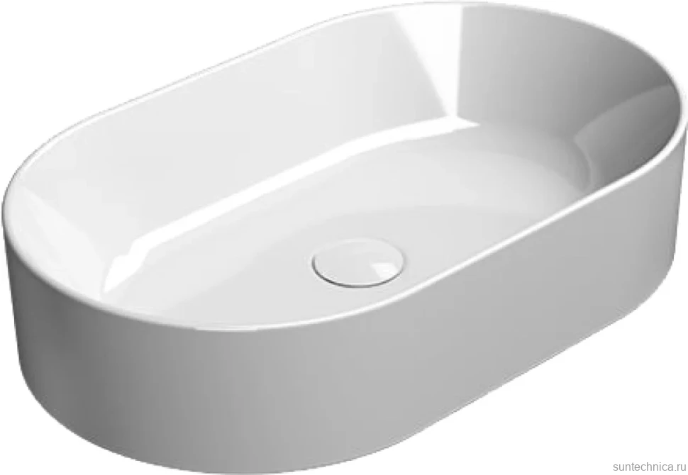 Накладная раковина GSI Kube X 9458PVC11 60x37, овальная, белая глянцевая