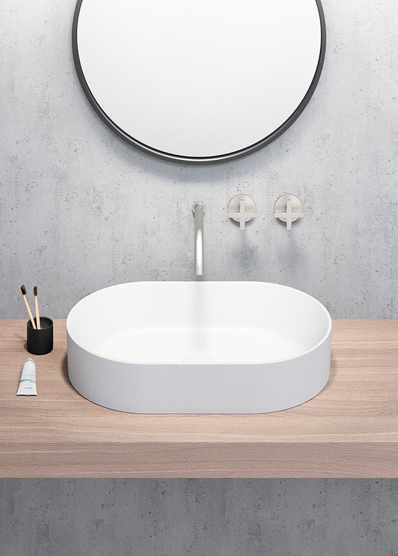 Накладная раковина GSI Kube X 9458PVC11 60x37, овальная, белая глянцевая