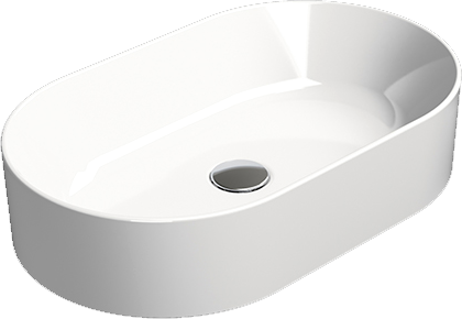 Накладная раковина GSI Kube X 9458PVC11 60x37, овальная, белая глянцевая