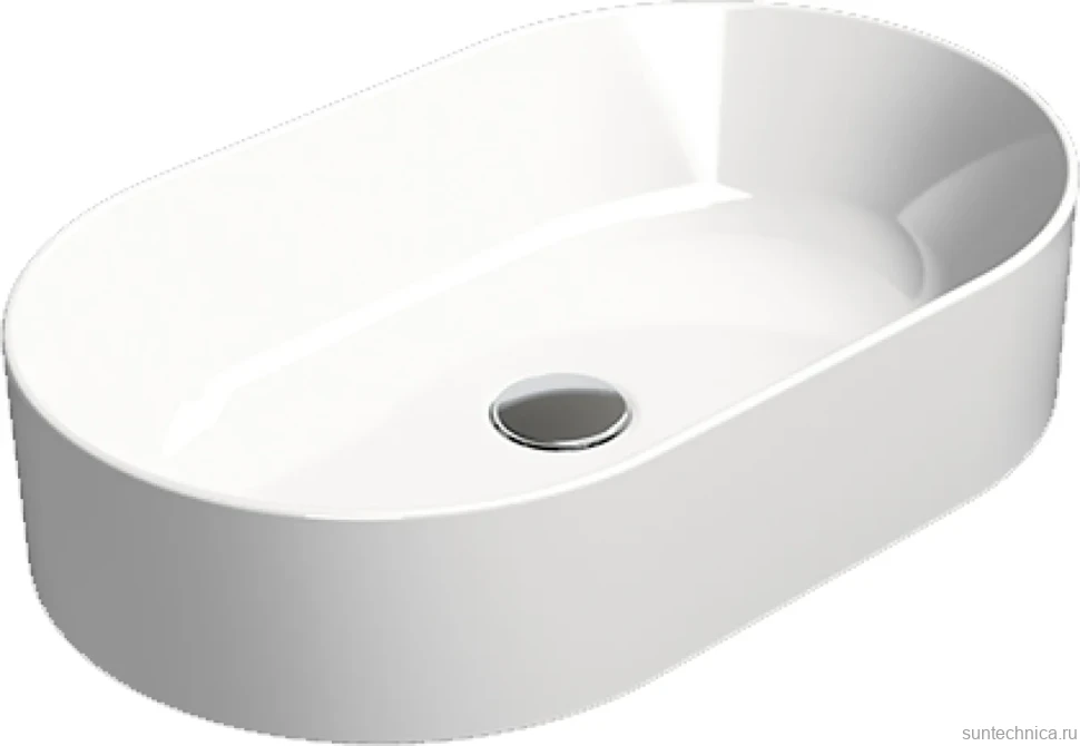 Накладная раковина GSI Kube X 9458PVC11 60x37, овальная, белая глянцевая