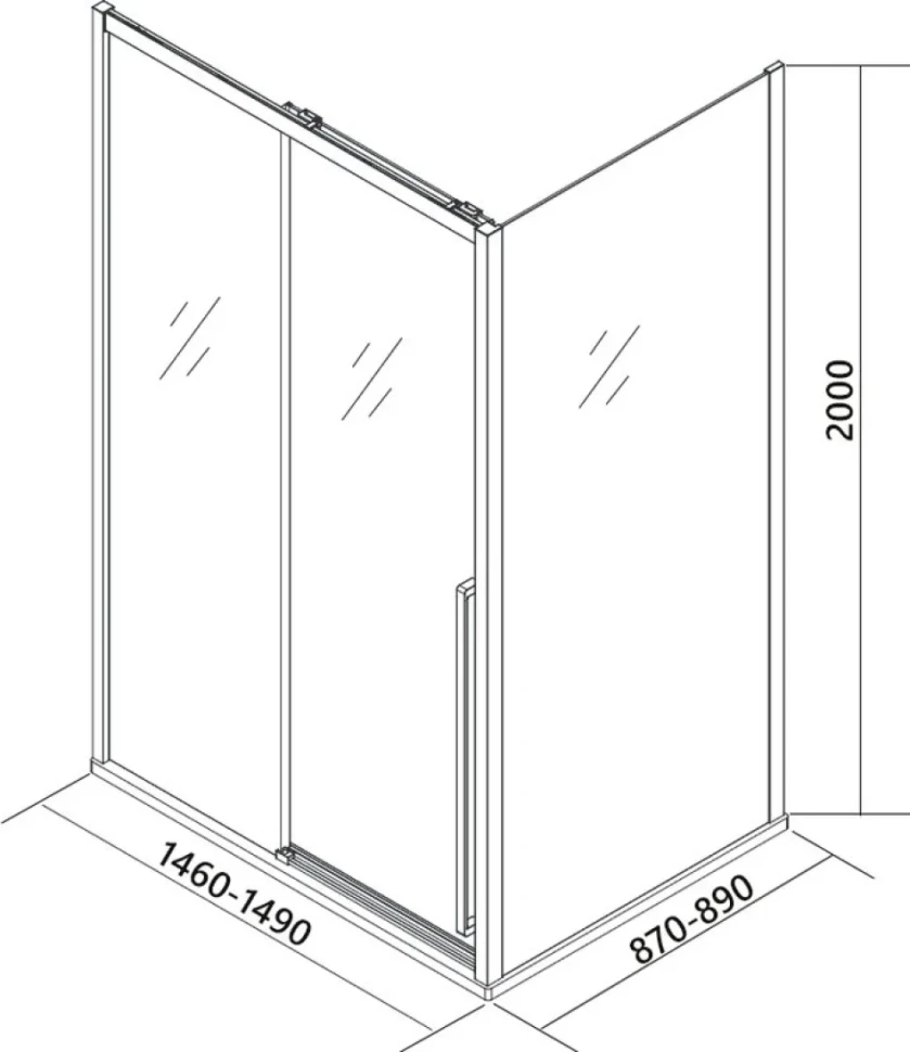 Душевой уголок Veconi Premium Trento PTC-SP-30CH 150x90, профиль хром, стекло прозрачное