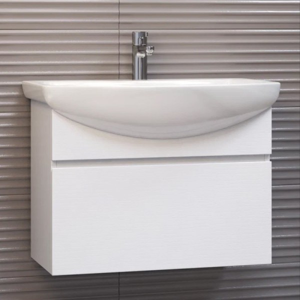 Тумба с раковиной Vigo Wing 70 белая матовая, 1 ящик