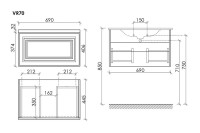 Тумба с раковиной Sancos Very 70 doha soft, раковина CN7007MB