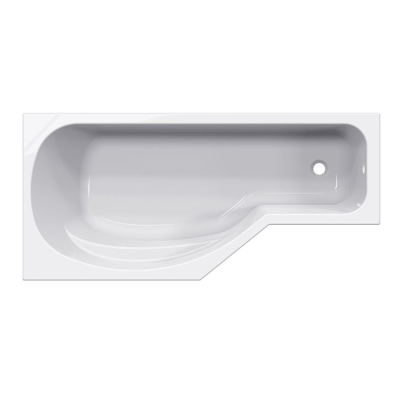 Ванна из искусственного камня Belux Вена 160x75 см, левая, встраиваемая, белая, асимметричная, на ножках