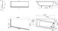 Акриловая ванна Ravak 10° R 160x95 см, угловая, правая, пристенная, белая, асимметричная, на ножках