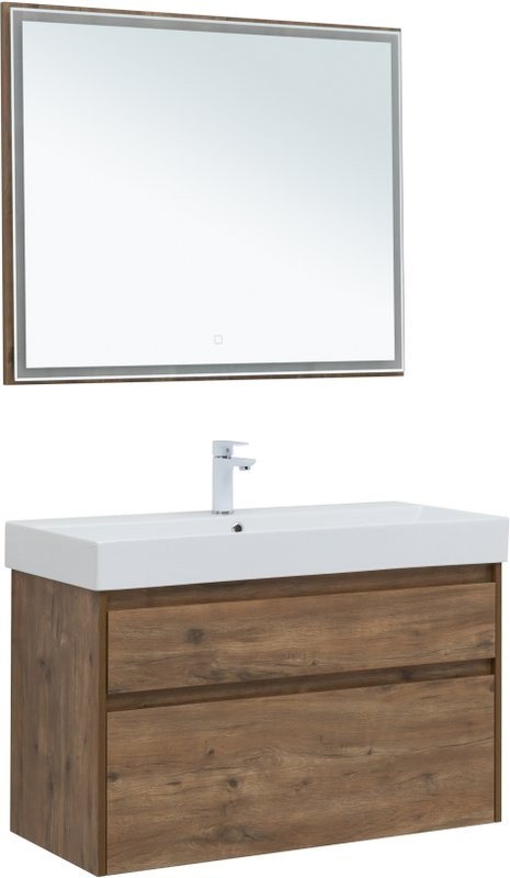Мебель для ванной комнаты Aquanet Nova Lite 100 дуб рустикальный, 2 ящика
