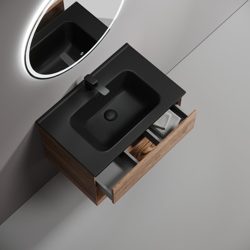 Мебель для ванной комнаты Sancos Marmi 1.0 70 дуб чарльстон, раковина CN7007MB