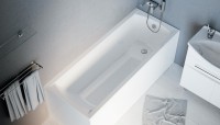 Акриловая ванна Marka One Modern 130x70 см, пристенная, белая, на ножках