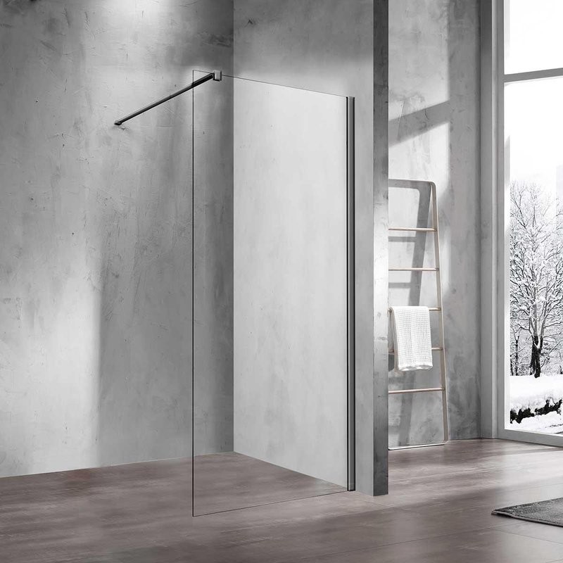 Душевая перегородка Vincea Walk-in VSW-1H600CLGM 60 см, профиль вороненая сталь, стекло прозрачное