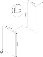 Душевая перегородка Vincea Walk-in VSW-1H600CLGM 60 см, профиль вороненая сталь, стекло прозрачное