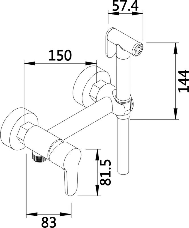Гигиенический душ D-lin D180202-A со смесителем, черный